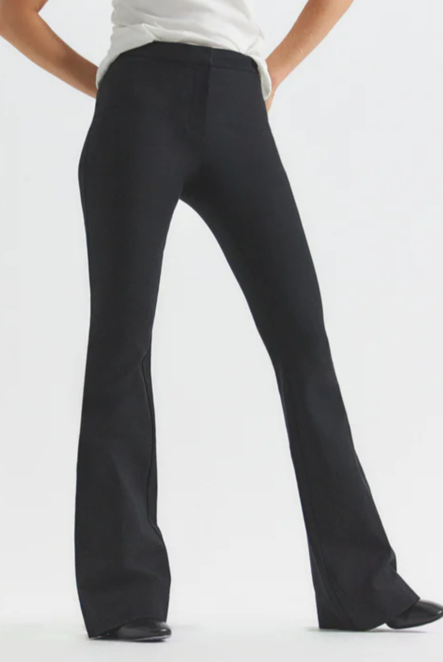 Derek Lam 10 Crosby black flare trouser pants Size 10 Preppy Minimal Old Money